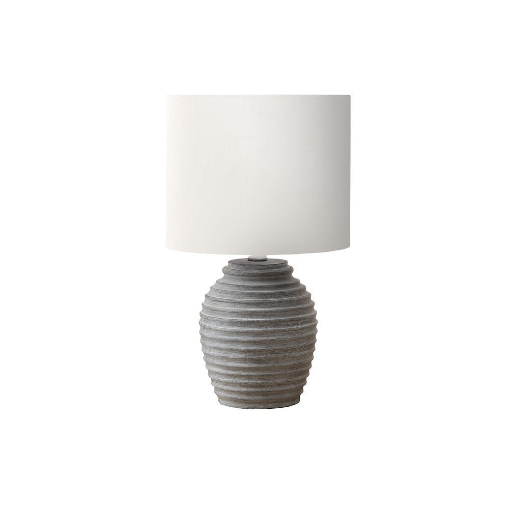 Amsterdam - Lighting 17"H Table Lamp Grey Resin Ivory / Cream Shade