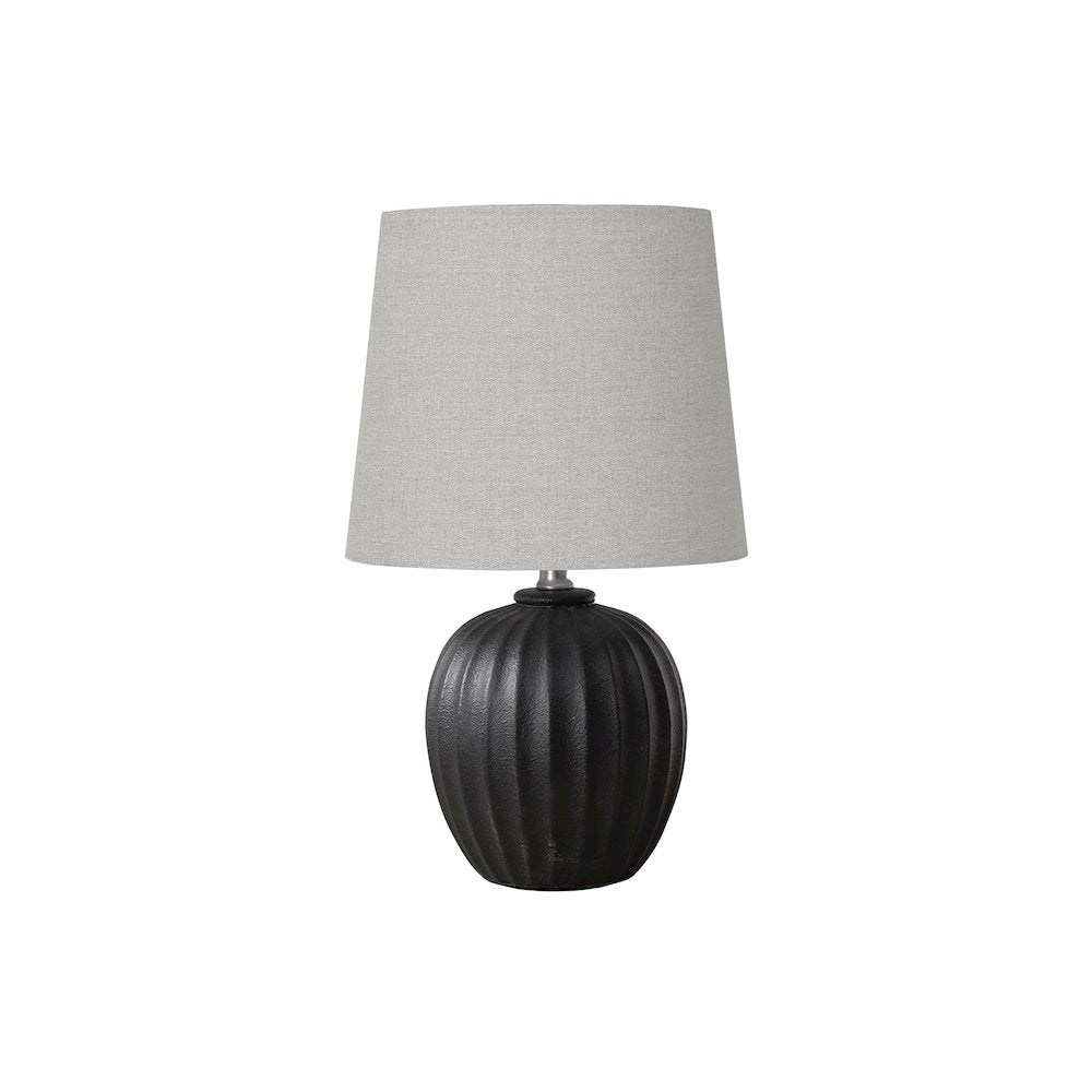 Casilda - Lighting 19"H Table Lamp Black Resin Grey Shade Transitional