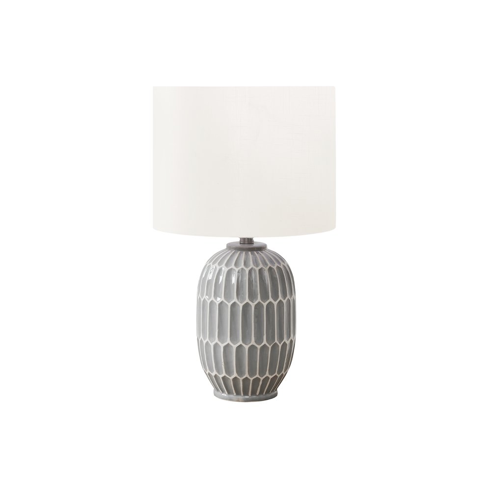 Ralayna - Lighting 22"H Table Lamp Grey Ceramic Ivory / Cream Shade