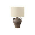 Veve - Lighting 22"H Table Lamp Brown Ceramic Beige Shade Transitional