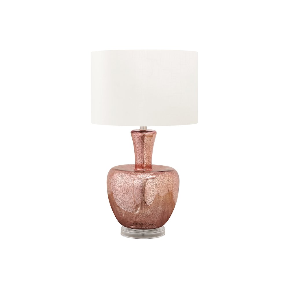 Dameka - Lighting 26"H Table Lamp Dusty Rose Glass Ivory / Cream