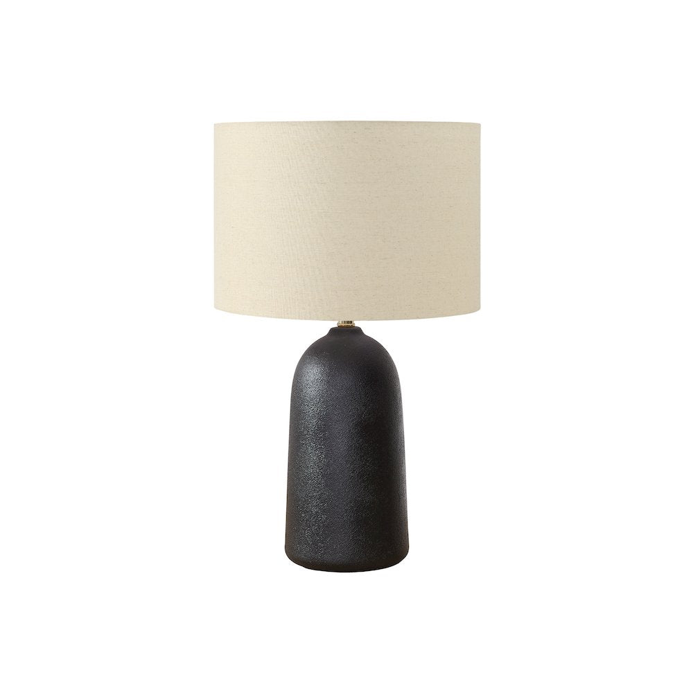 Zaila - Lighting 27"H Table Lamp Black Ceramic Beige Shade Contemporary Modern