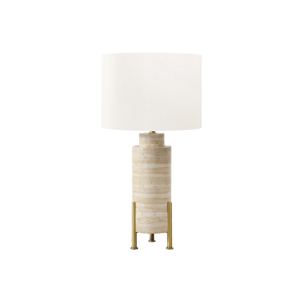 Nira - Lighting 30"H Table Lamp Beige Resin Ivory / Cream Shade