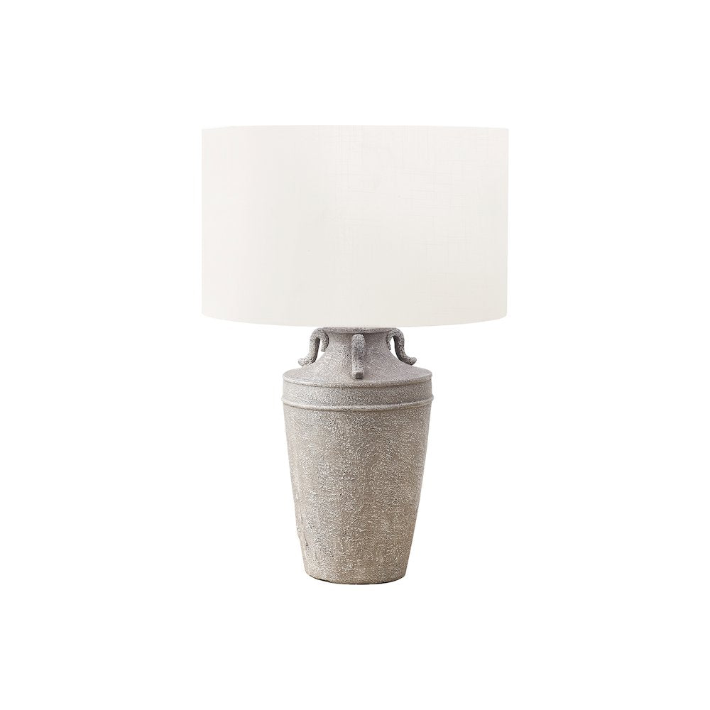Diata - Lighting 28"H Table Lamp Grey Ceramic Ivory / Cream Shade