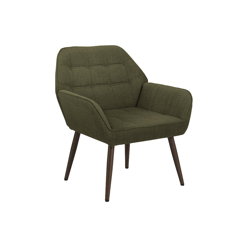 Hermes - Accent Chair 29"H Upholstered Living Room Dark Green Fabric Walnut