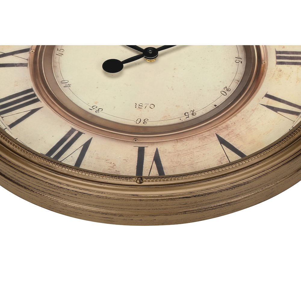 Parthenia - Clocks 20" Round Wall Clock Antique Brown Transitional