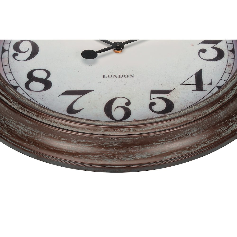 Parcenet - Clocks 20" Round Wall Clock Antique Brown Transitional