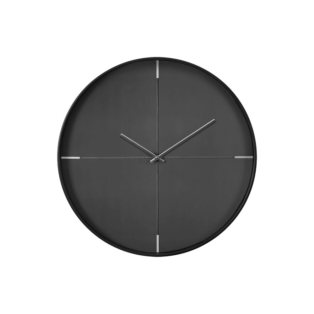 Coronado - Clocks 20" Round Wall Clock Black Contemporary Modern