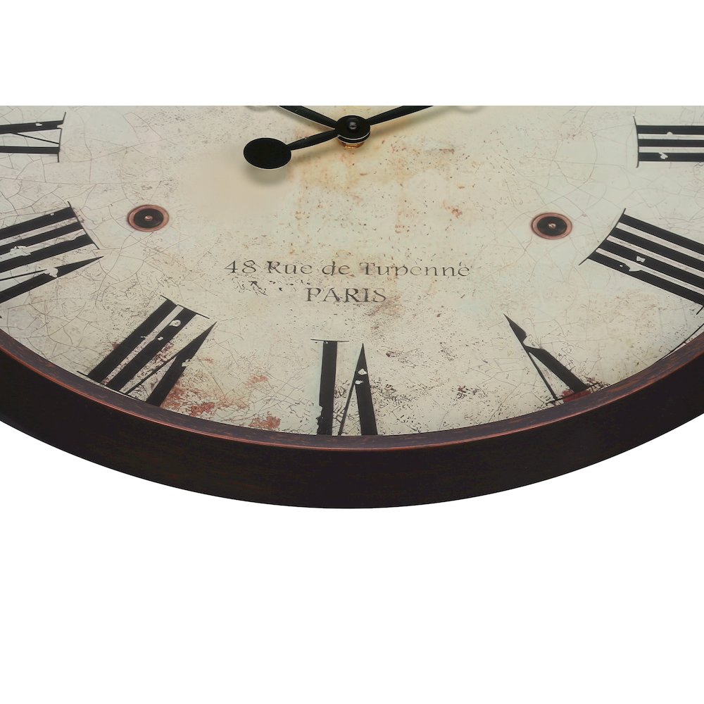 Bryson - Clocks 20" Round Wall Clock Antique Brown Transitional