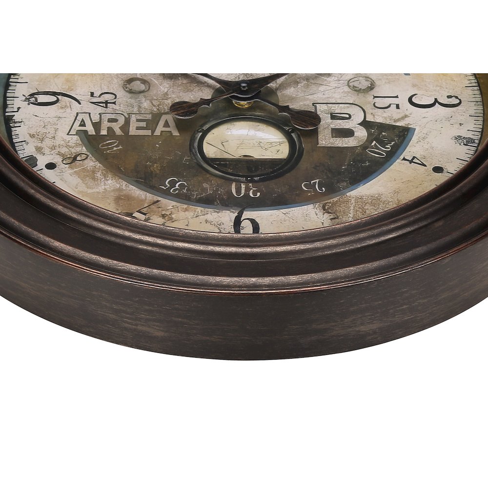 Monaco - Clocks 18" Round Wall Clock Antique Brown Traditional