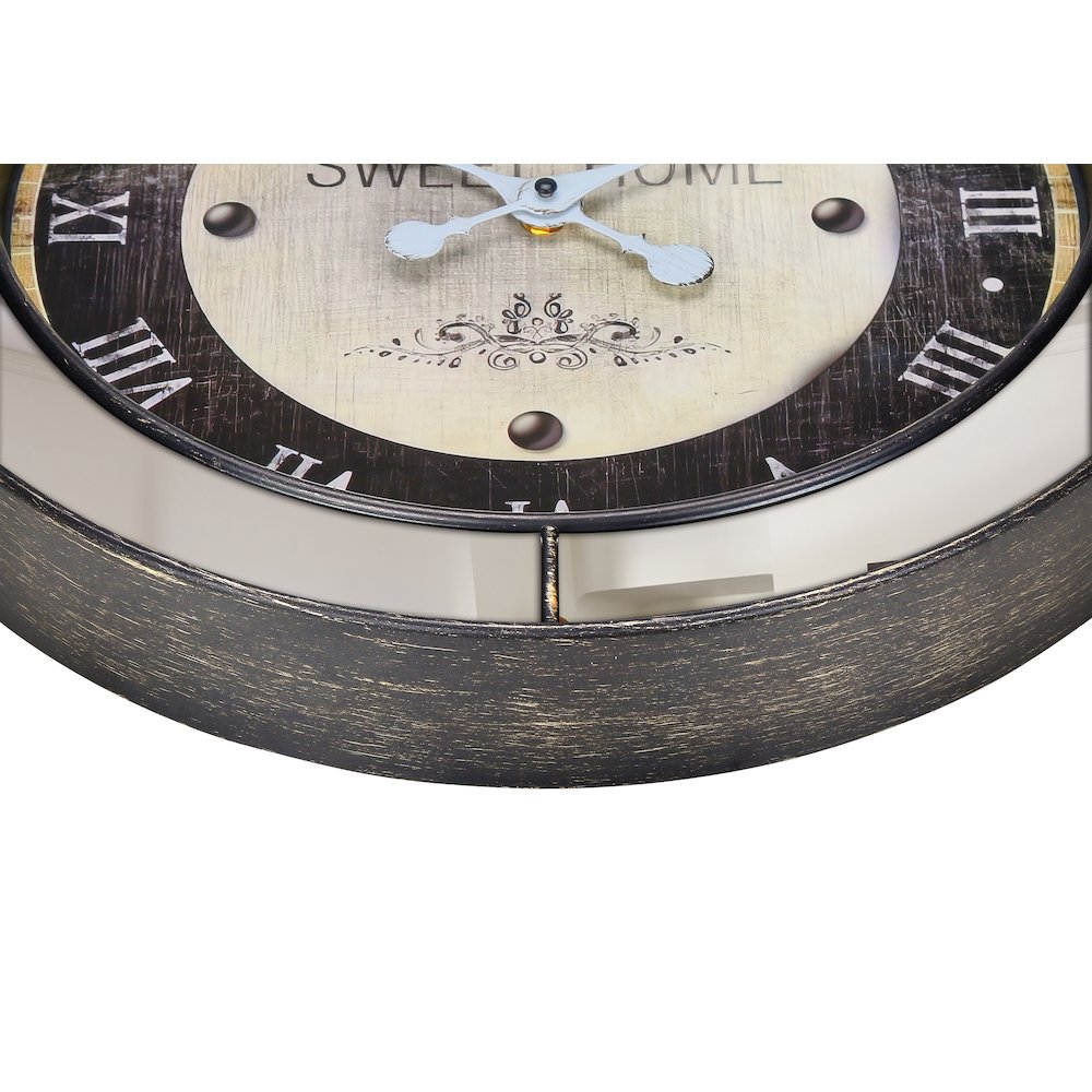 Fiana - Clocks 18" Round Wall Clock Brown Mirror Transitional