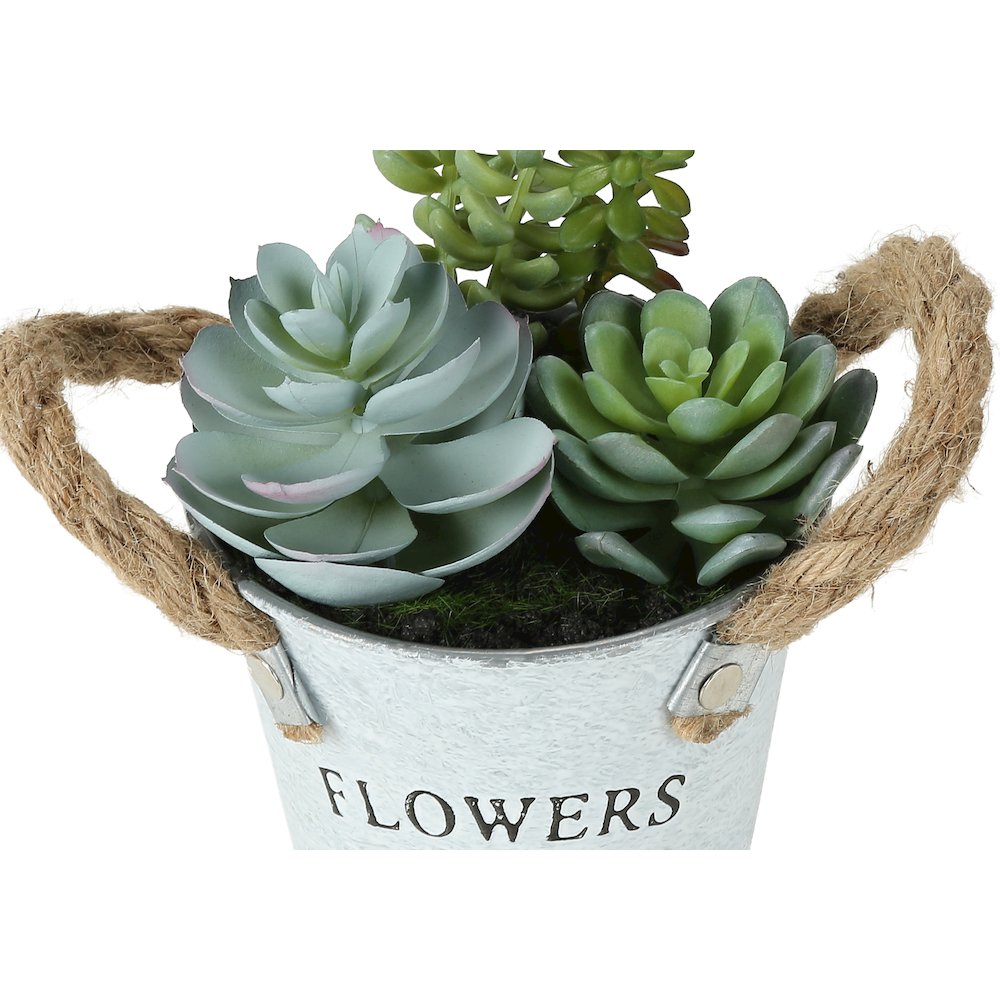 Lingga - Artificial Plant Set Of 2 7" Tall Succulent Table White
