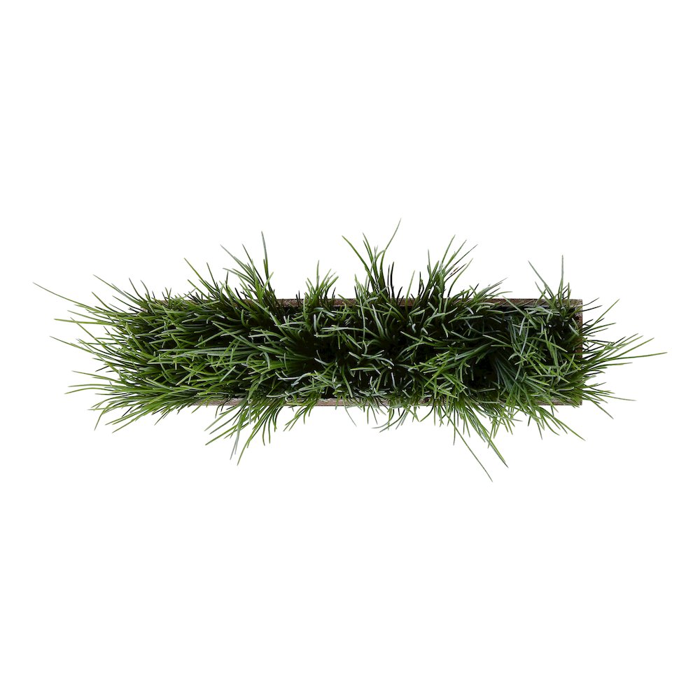 Putri - Artificial Plant 12" Tall Grass Table Brown Wood Pot Contemporary