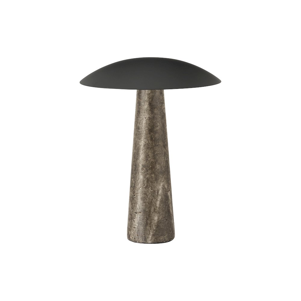 Lighting, 15""H, Led, Table Lamp, Grey Resin, Black Metal, Contemporary