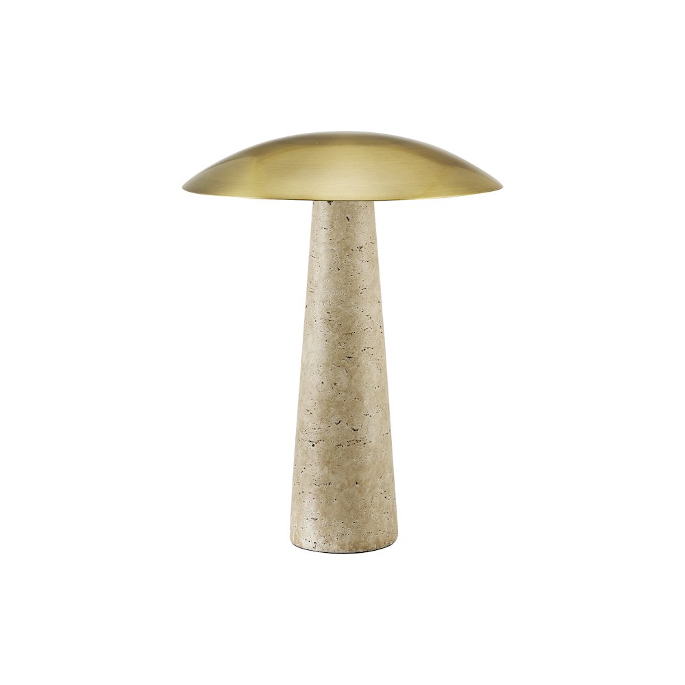 Lighting, 15""H, Led, Table Lamp, Beige Resin, Gold Metal, Contemporary