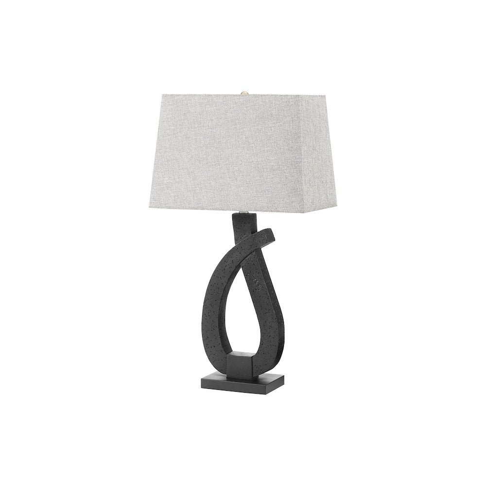 Lighting, 30""H, Table Lamp, Black Resin, Grey Shade, Contemporary