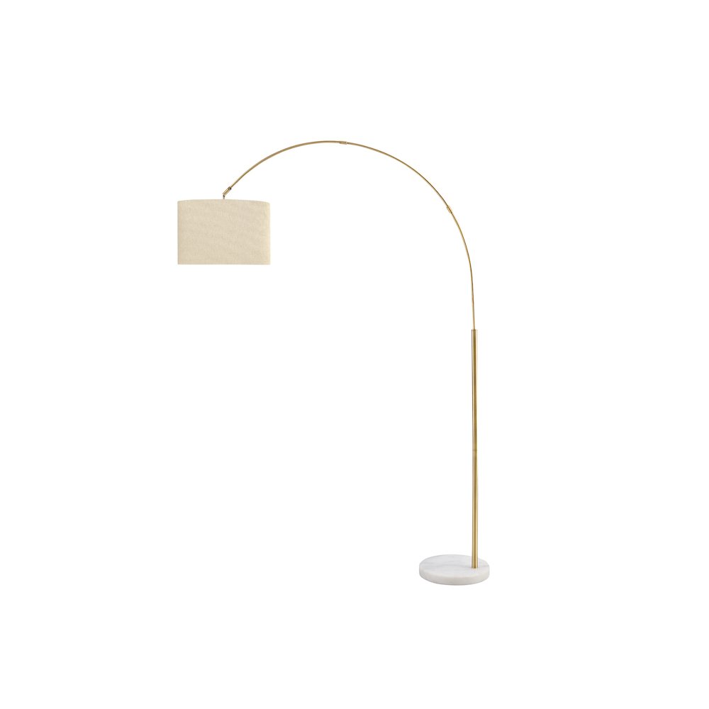 Jeriah - Lighting 79"H Floor Lamp Brass Metal Beige Shade Contemporary