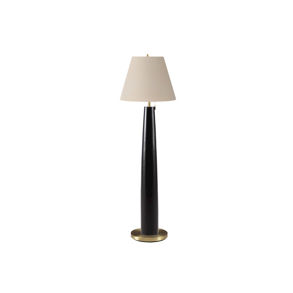 Raflesia - Lighting 62"H Floor Lamp Black Metal Beige Shade Contemporary
