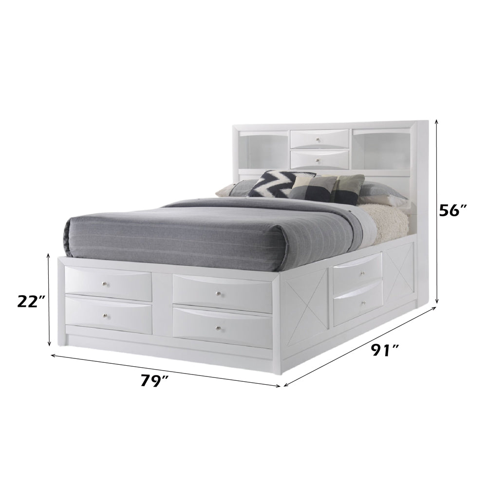 Ireland Eastern King Bed w/Storage, White