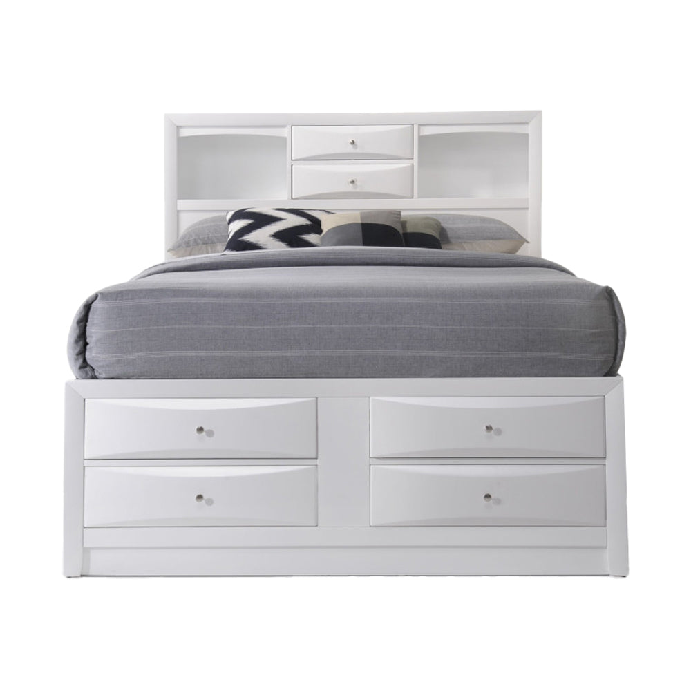 Ireland Queen Bed w/Storage, White