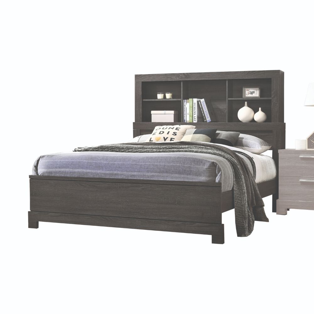 Lantha Eastern King Bed, Gray Oak