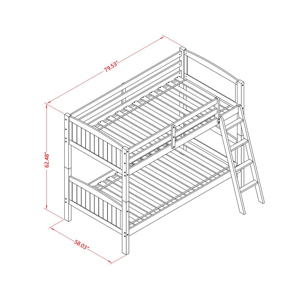 Albury Twin Bunk Bed in White Finish