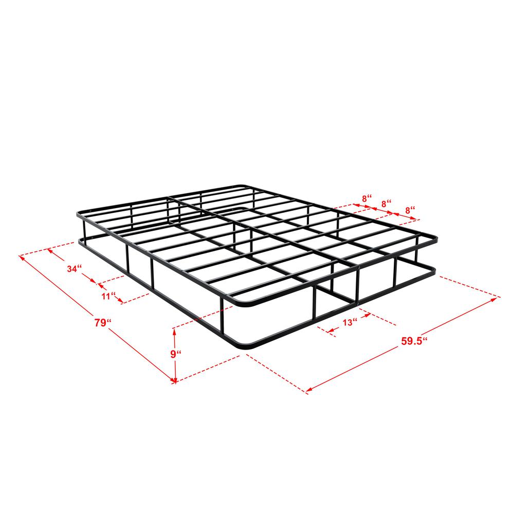 Terrell Dothan Queen Black Metal Bed Frame   Modern Style with Headboard & Footboard