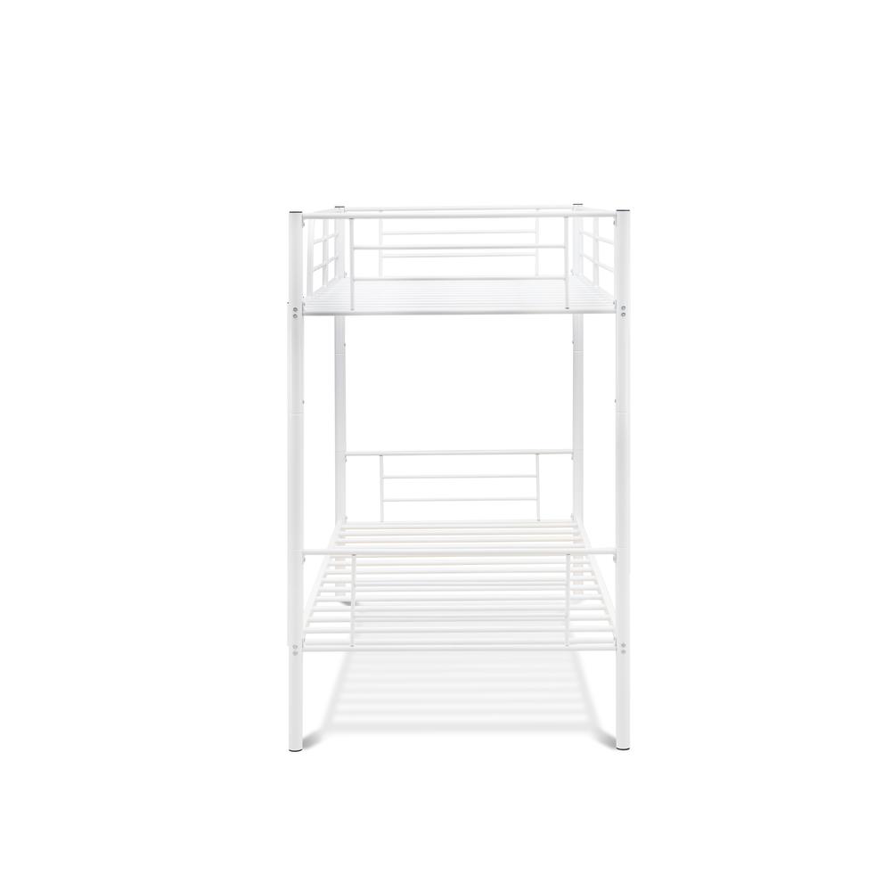 Wanda Danbury Twin Bunk Bed White Powder Coated Metal Sleek