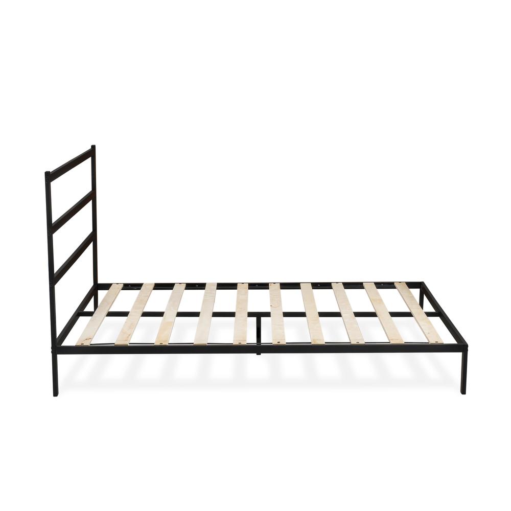 Glover Fulton Queen Black Metal Platform Bed  Minimalist Design with 5 Sturdy Legs