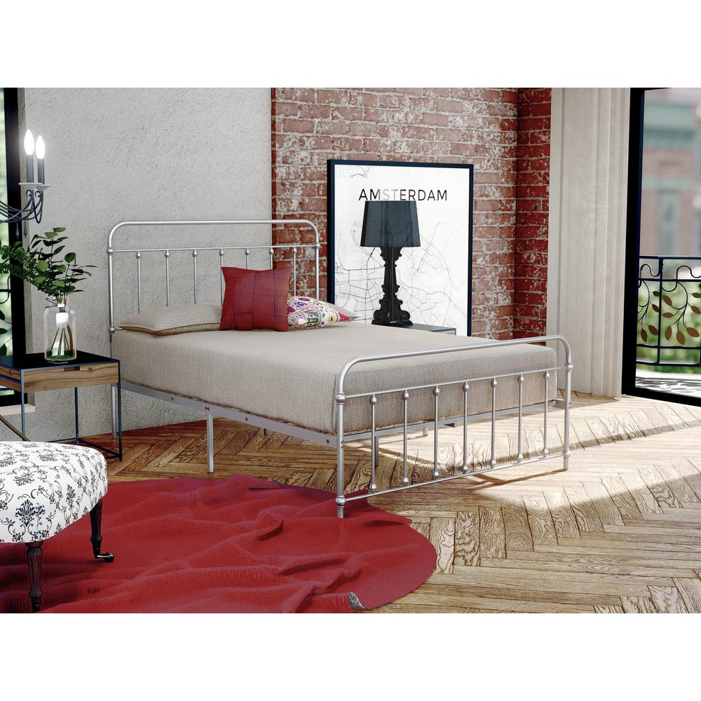 Galvin garland-full-bed-frame-with-6-metal-legs-magnificent-bed-frame-in-powder-coating-silver-color