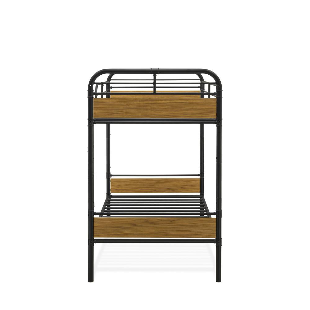Nicola Hedley Collection Twin Black Bunk Bed  Powder Coated Metal Frame with Wood Laminate