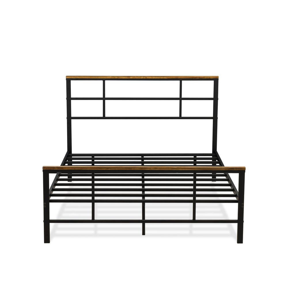 Roldan Ingram Collection Full Size Black Bed  Powder Coated Metal Frame with 7 Legs