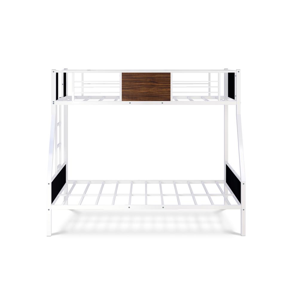 Mallory Jackson Full-Twin White Metal Bunk Bed  Modern Space-Saving Design with Powder Coating Finish