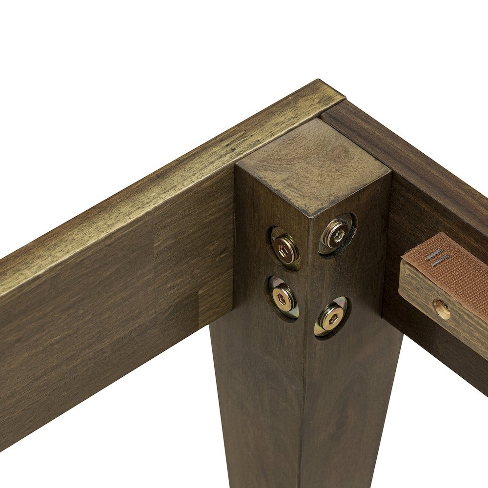 Wythlin East West Furniture King Walnut Engineered Wood Platform Bed  Modern Style with Footboard & Extra Center Support