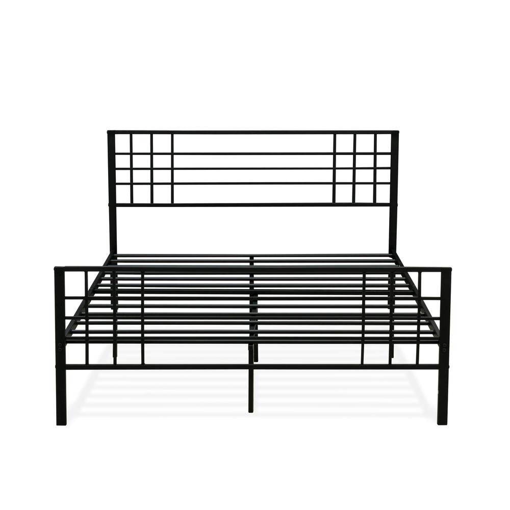 Quinten Tyler Collection Queen Black Powder Coated Platform Bed  Metal Frame with Storage Space