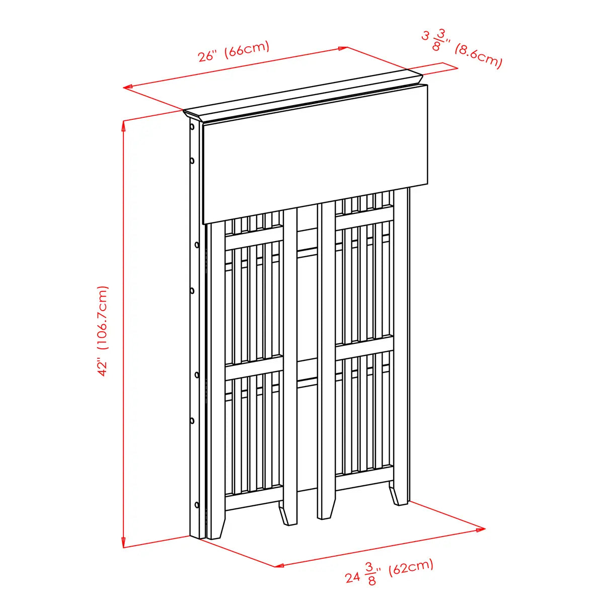Mission 3-Section Foldable Shelf, Natural
