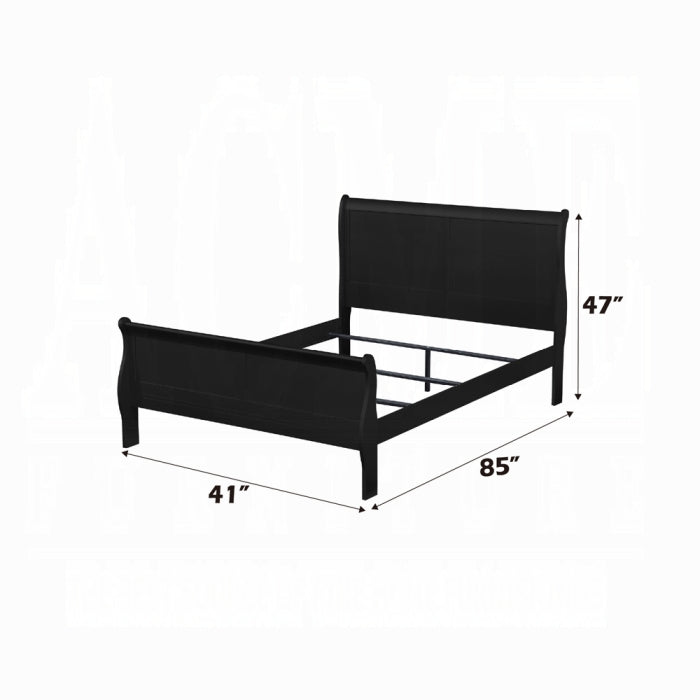 Killa Louis Philippe Collection Twin Wooden Bed – Sleigh Headboard for Teen Rooms