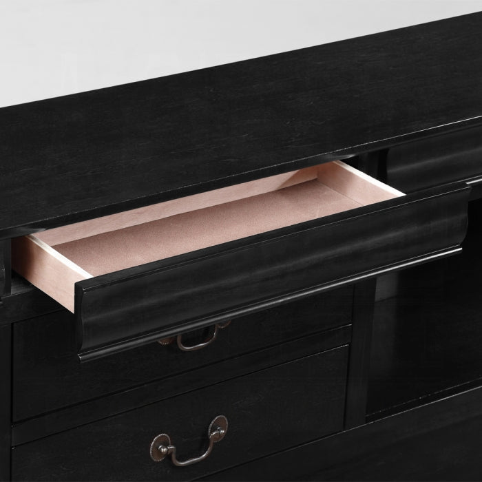 Tofik Louis Philippe III Eastern King Cherry Wood Bed – Storage Sleigh Design