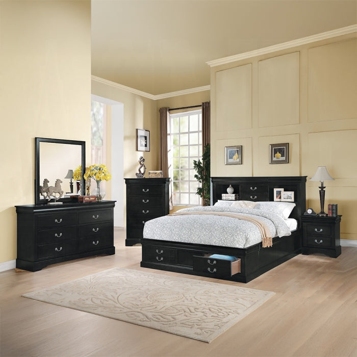 Louis Philippe III EK Bed W/Storage