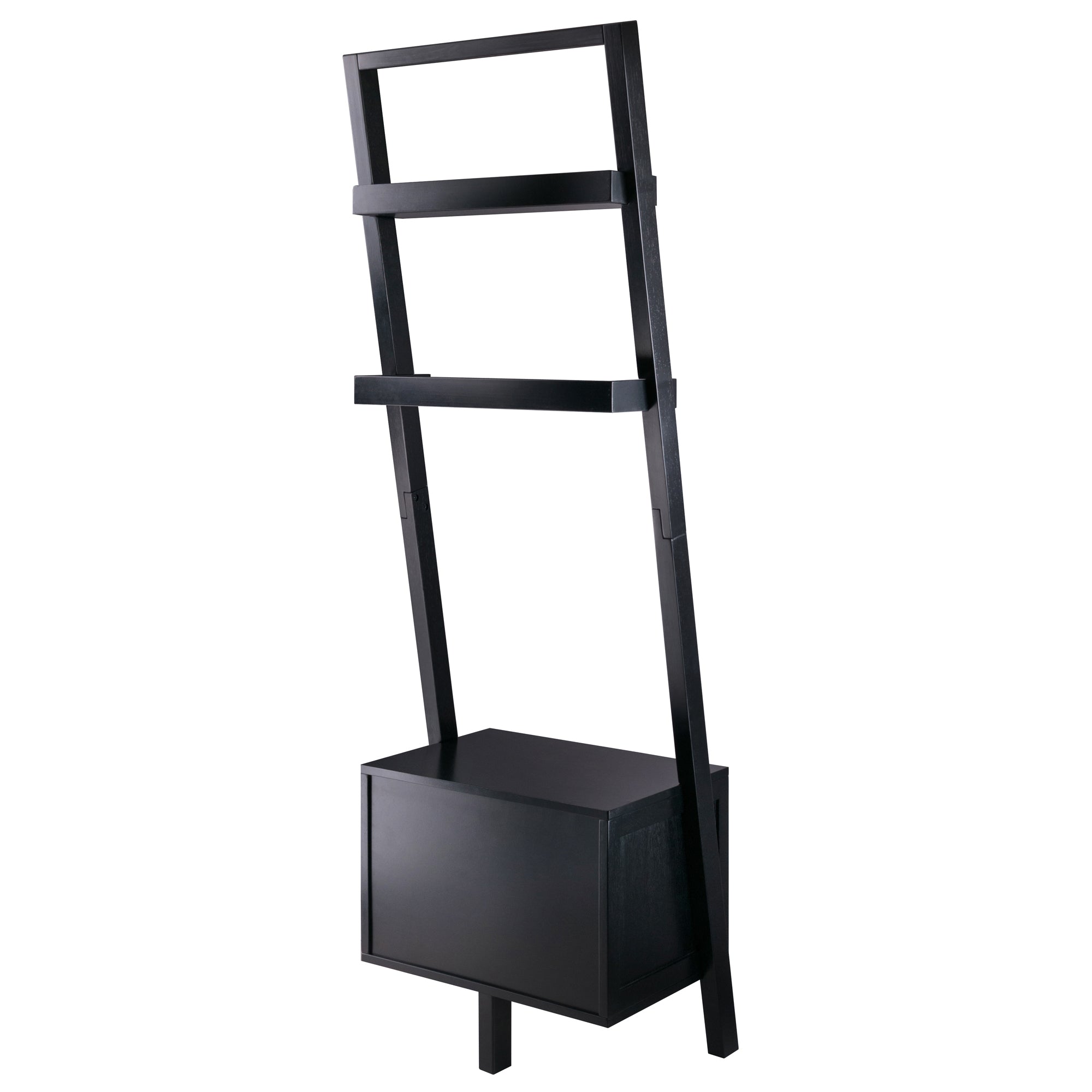 Bellamy 2-Drawer Leaning Shelf, Black