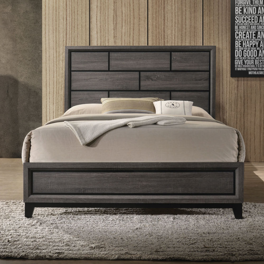 Mara Valdemar Eastern King Weathered Gray Wood Storage Bed – Space-Saving Contemporary Bed with Industrial Style