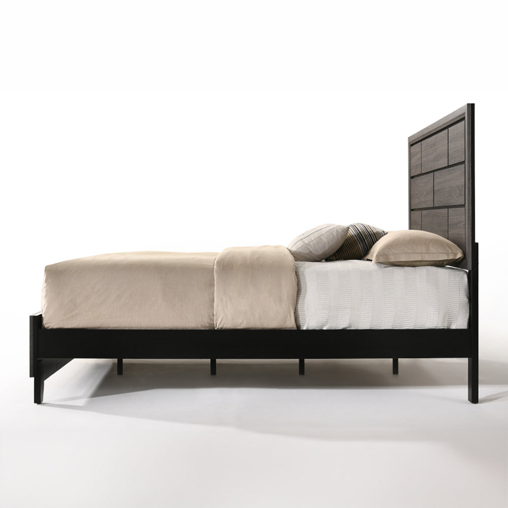 Mara Valdemar Eastern King Weathered Gray Wood Storage Bed – Space-Saving Contemporary Bed with Industrial Style