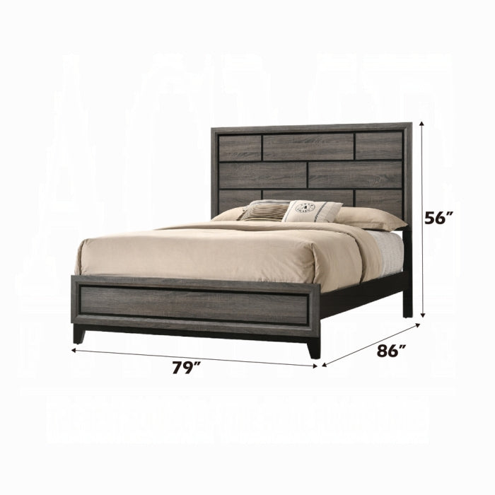 Valdemar Eastern King Bed, Weathered Gray