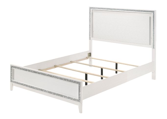 Haiden Eastern King Bed w/LED, LED & White Finish