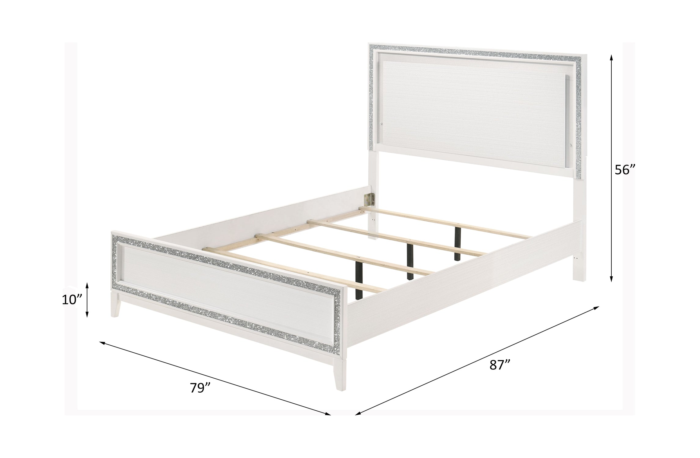 Haiden Eastern King Bed w/LED, LED & White Finish
