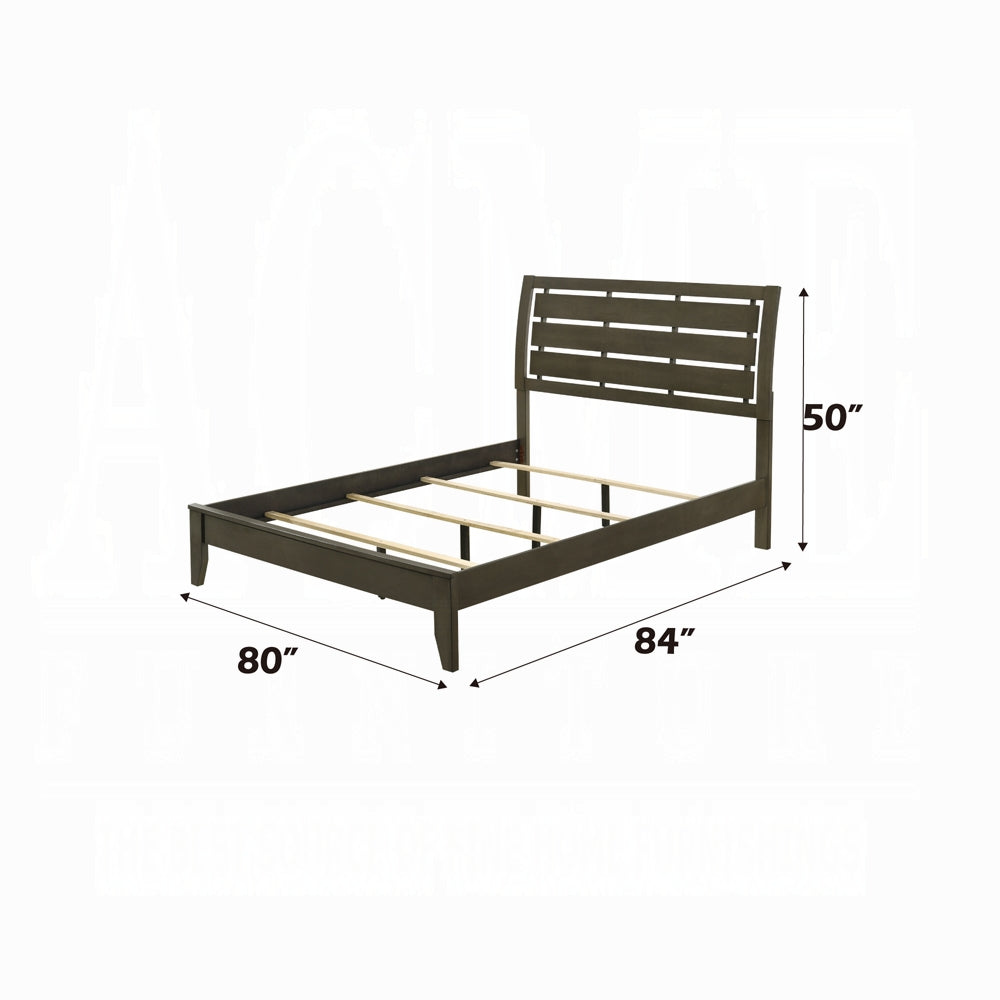 Ilana Eastern King Bed, Gray Finish