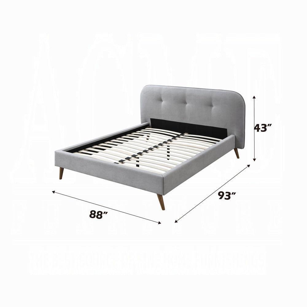 Graves Eastern King Bed, Gray Fabric