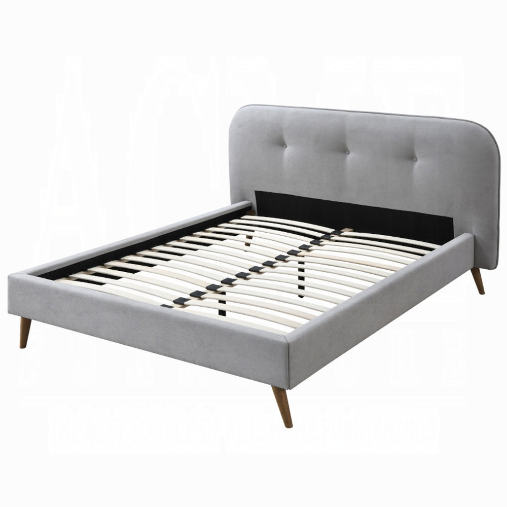 Graves Queen Bed, Gray Fabric