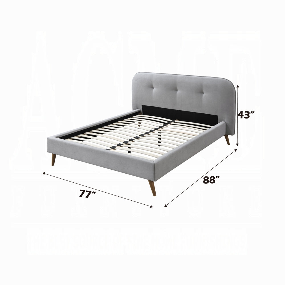 Graves Queen Bed, Gray Fabric