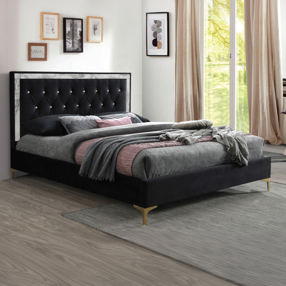 Rowan Eastern King Bed, Black Fabric